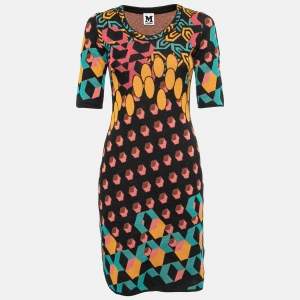 Pre Owned M Missoni Multicolor Patterned Knit Bodycon Dress S