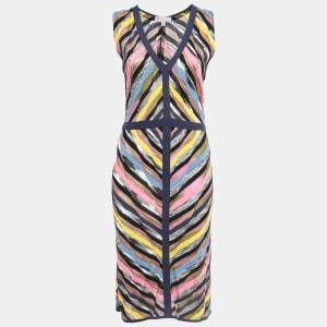 Pre Owned M Missoni Multicolor Patterned Knit Sleeveless Midi Dress M