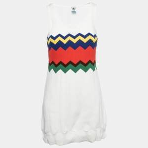 Pre Owned M Missoni Multicolor Patterned Knit Sleeveless Flared Mini Dress M