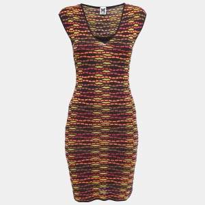 M Missoni Multicolor Patterned Knit Sleeveless Short Dress S