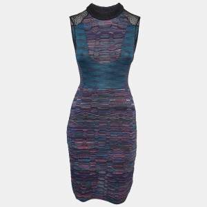 Pre Owned M Missoni Multicolor Patterned Lurex Knit Bodycon Mini Dress S