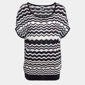 M Missoni Monochrome Patterned Knit Top S