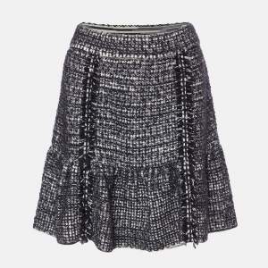 Pre Owned M Missoni Black Tweed Effect Wool Knit Mini Skirt M