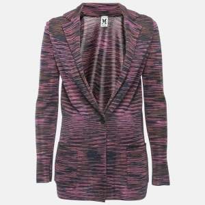M Missoni Multicolor Patterned Knit Single Breasted Blazer S