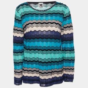 Pre Owned M Missoni Multicolor Patterned Knit Top M