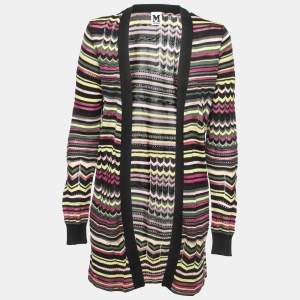 M Missoni Multicolor Patterned Knit Open Cardigan L