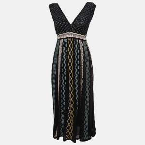 M Missoni Black/Multicolor Knit Midi Dress S