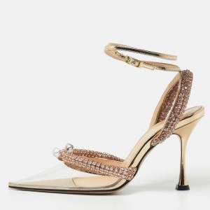 Mach & Mach Transparent PVC Crystal Embellished Georgia Pumps Size 36