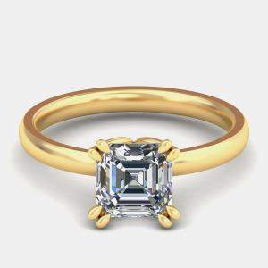 مملوكة مسبقًا 14K Asscher Two Tone Solitaire Bridal Ring (1Ctw) EU 48