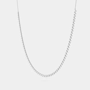 14K 3 Stone Flower 18" 69 Links Lab Grown Diamond Necklace (2.50 Ctw)