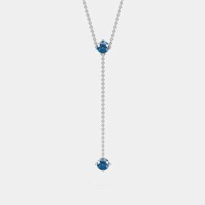 مملوك ة مسبقًا دلاية بحجرين ألماس أزرق مزروع مخبريًا عيار 14 قيراط بطول 18 بوصة (0.40 وزن قيراطي شامل)