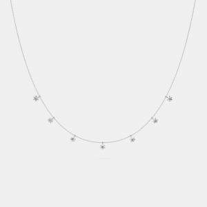 14K 7 White Lab Grown Diamond Stone 18" Pendant (1.50 Ctw)