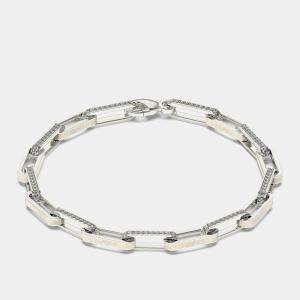 Silver & Ceramic Alternating Paper Clip Loop Bracelet