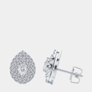 14K Double Halo Earrings (3/4 ctw)