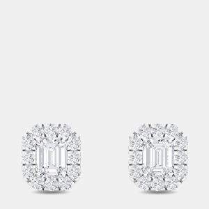 14K Halo Lab Grown Diamonds Earrings (1 ctw)