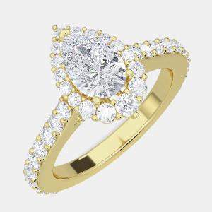 14K Pear Bridal Ring (2.00 Ctw) US 7