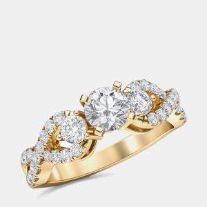 14k Yellow Gold Twist Shank Solitaire Bridal Ring (2ctw) US 7