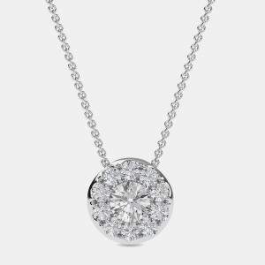 14K Halo Lab Grown Diamonds Pendant (1/2 ctw)
