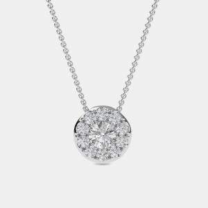 14K Halo Pendant (1 1/4 ctw)