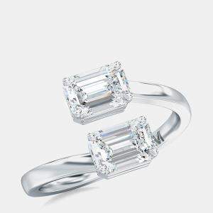 Pre Owned خاتم سوليتير بحجرين من الذهب عيار 14 قيراط (1/2 إجمالي القيراط) مقاس الولايات المتحدة 7