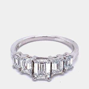 14K Lab Grown Diamonds Emerald Solitaire Ring (1 1/2ctw) US 7