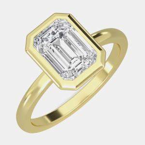 Pre Owned خاتم سوليتر بازيل بالذهب عيار 14 قيراط (1 قيراط إجمالي) مقاس الولايات المتحدة 7