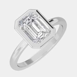 مملوكة مسبقًا 14K Bazel Ec Sol Ring (1 1/2 ctw) US 7