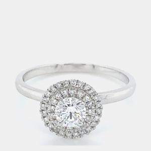 مملوكة مسبقًا Two Double Halo Plain Shank Ring (0.30ctw) US 7