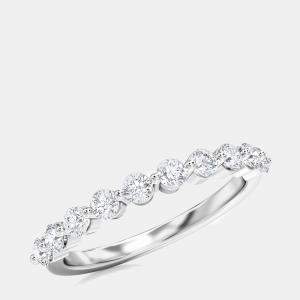 Pre Owned خاتم 14 قيراط ذهب أبيض دائري 10 أحجار (1/2 قيراط بالإجمال) مقاس 7 الولايات المتحدة