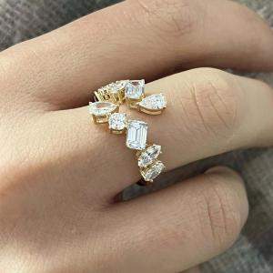14K Yellow Gold Fancy Lab Grown Band (2.60 ctw) US 7