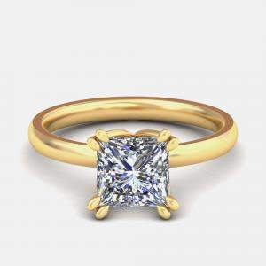 Pre Owned خاتم سوليتير برنسيس بلونين من الذهب عيار 14 قيراط (1 الوزن الإجمالي للقيراط) بمقاس الولايات المتحدة 7