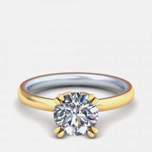 مملوكة مسبقًا 14K Round Two Tone Solitaire Ring (1.25 ctw) US 7