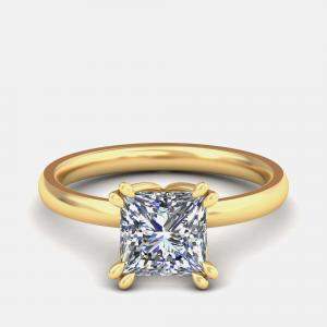 Pre Owned خاتم سوليتر بلونين أميرة 14 قيراط (1.5 قيراط إجمالي) مقاس الولايات المتحدة 7