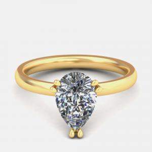 14K Pear Two Tone Solitaire Ring (1.75 ctw) US 7