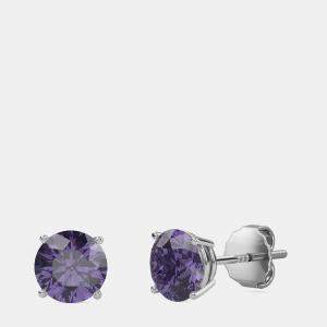 10K Round Created Alexandrite Birthstone Solitaire Earring (2.00 ctw)