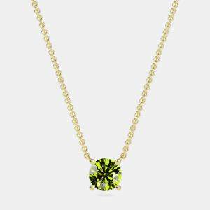 10K Round Created Peridot Birthstone Solitaire Pendant (2.00 ctw)