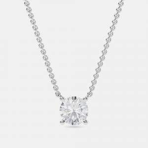 Pre Owned 6.00 Ct Round 14K White Gold Lab Grown Diamonds Solitaire 4 Prong Pendant