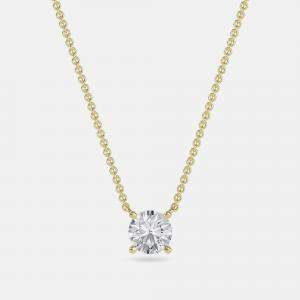 Pre Owned 5.00 Ct Round 14K Yellow Gold Lab Grown Diamonds Solitaire 4 Prong Pendant
