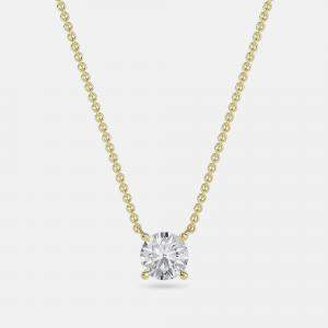Pre Owned 6.00 Ct Round 14K Yellow Gold Lab Grown Diamonds Solitaire 4 Prong Pendant