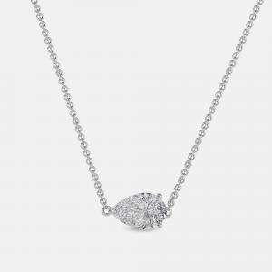 Pre Owned 7.00 Ct Pear 14K White Gold Lab Grown Diamonds Solitaire 3 Prong Pendant