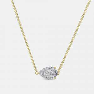 Pre Owned 6.00 Ct Pear 14K Yellow Gold Lab Grown Diamonds Solitaire 3 Prong Pendant