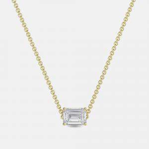 Pre Owned 7.00 Ct Emerald 14K Yellow Gold Lab Grown Diamonds Solitaire 4 Prong Pendant