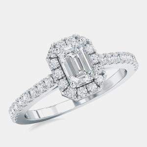 مملوكة مسبقًا 14K Halo Lab Grown Diamonds Bridal Ring US 7