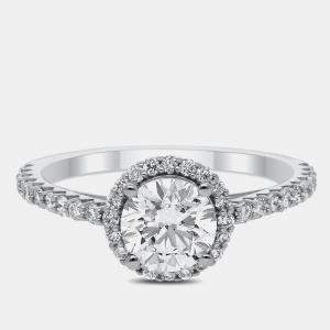 مملوكة مسبقًا خاتم زفاف من الألماس المخبري بتصميم هالو مفردة بذهب عيار 14 مقاس الولايات المتحدة 7