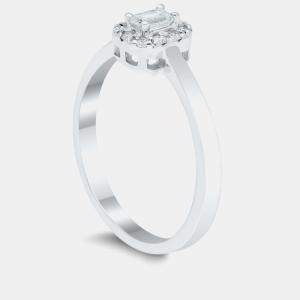 Pre Owned خاتم زفاف 14 قيراط هالو ألماسات مخبرية (1/4 قيراط إجمالي) مقاس 7 الولايات المتحدة