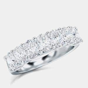 مملوكة مسبقًا Oval Cut 7 Lab Grown Diamonds Set Straight Band (1 1/2 Ctw) US 7
