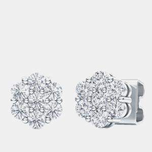 7 Stone Cluster Lab Grown Diamonds Earrings (1 1/2 Ctw)