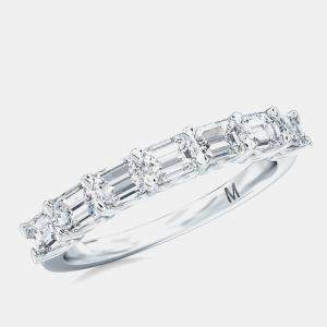 مملوكة مسبقًا 7 Lab Grown Diamonds Emeral cut Set Sideways Band (1 1/2 Ctw) US 7