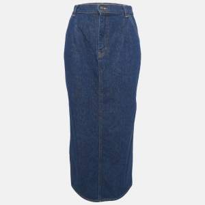 مملوكة مسبقًا Magda Butrym Navy Blue Denim Midi Skirt M