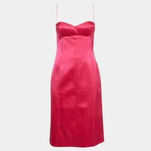 Magda Butrym Pink Satin Strappy Mini Dress S